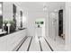 Spa-like bathroom with a large walk-in shower, double vanity, and marble finishes at 5428 Carmel Rd, Charlotte, NC 28226