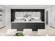 Modern kitchen boasts dark and white cabinetry, large island, and high-end appliances at 5428 Carmel Rd, Charlotte, NC 28226