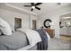 Main bedroom with plush bedding and en-suite bathroom access at 2046 Alexander Village Main Dr, Charlotte, NC 28262