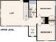 Upper level floor plan with loft, two bedrooms, and a bathroom at 9921 Manor Vista Trl, Kannapolis, NC 28027