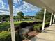Porch view overlooking the backyard and peaceful pond at 1011 Ratchford Rd, York, SC 29745