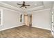 Spacious bedroom with barn door and ceiling fan at 1025 Readsboro Dr # 11, Mt Ulla, NC 28125