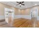 Bright living room with hardwood floors and high ceilings at 2720 Lentz Rd, China Grove, NC 28023