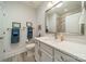 Modern bathroom with white vanity, quartz countertop, and tiled shower at 2014 Newstyle Way, Tega Cay, SC 29708