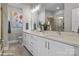 Elegant bathroom with double vanity, large mirror, and a walk-in shower at 3016 Loso Ter # 53, Charlotte, NC 28217