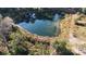 Aerial view of a pond on property at 113 Jones St, Kershaw, SC 29027