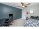 Functional bedroom with a day bed, workspace, and ceiling fan at 1123 Golden Maple Ln, Chester, SC 29706