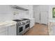 Modern kitchen features stainless steel appliances and marble countertops at 13702 Sage Thrasher Ln, Charlotte, NC 28278