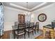 Formal dining room with a large table and decorative accents at 6926 Potter Rd, Weddington, NC 28104