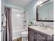 Clean bathroom with shower/tub combo and modern vanity at 1904 5Th St, Statesville, NC 28677