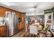 Dining area with wooden table and chairs near kitchen at 120 Forest St, Rockwell, NC 28138