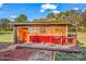 Rustic wooden outbuilding with a deck and a unique exterior at 120 Forest St, Rockwell, NC 28138