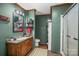Bathroom with toilet, vanity, and shower stall at 120 Forest St, Rockwell, NC 28138
