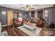 Cozy living room featuring leather sofas and a wood coffee table at 120 Forest St, Rockwell, NC 28138
