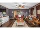 Cozy living room featuring leather sofas and a wood coffee table at 120 Forest St, Rockwell, NC 28138
