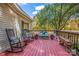 Inviting deck with rocking chairs, perfect for relaxing outdoors at 120 Forest St, Rockwell, NC 28138