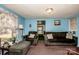 Living room features light blue walls and plush seating at 1118 Wall St, Statesville, NC 28677