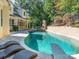 Inviting pool with brick patio and lounge chairs at 1709 Brookshaw Run, Fort Mill, SC 29715