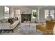 Living room features a neutral color palette, a fireplace, and a coffered ceiling at 736 Cedar St, Rock Hill, SC 29730