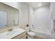 Clean bathroom with tub, shower, and vanity at 5021 Henshaw Rd, Waxhaw, NC 28173
