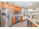 Bright kitchen featuring stainless steel appliances and ample cabinetry at 6859 Lakecrest Ct, Denver, NC 28037