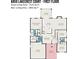 First floor plan showcasing 3 bedrooms, 2 baths, and open concept living at 6859 Lakecrest Ct, Denver, NC 28037
