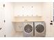 Laundry room with washer, dryer, and ample counter space at 8946 Glencroft Rd, Mint Hill, NC 28227