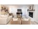 Relaxing living room with comfortable seating and a modern fireplace at 8946 Glencroft Rd, Mint Hill, NC 28227
