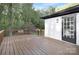 Spacious deck overlooking wooded backyard and shed at 8946 Glencroft Rd, Mint Hill, NC 28227