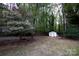 Private backyard with storage shed and wooded area at 8946 Glencroft Rd, Mint Hill, NC 28227