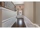 Elegant hallway with hardwood floors and white wainscoting at 507 Quicksilver Trl, Fort Mill, SC 29708