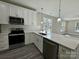 Modern kitchen with stainless steel appliances and white cabinets at 1712 Mcdonald St, Charlotte, NC 28216