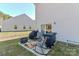 Cozy backyard patio with seating, fire pit and grill at 140 Tanner Loop, Troutman, NC 28166