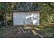 White storage shed with steps in backyard at 807 Klondale Ave, Kannapolis, NC 28081