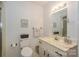 Bright bathroom with shower, vanity, and marbled countertop at 459 Kenway Loop, Mooresville, NC 28117
