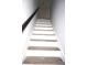 Modern staircase with dark wood accents and white risers at 1022 W C St, Kannapolis, NC 28081