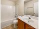 Bathroom with single sink vanity and bathtub at 3219 Irwin Valley Ct, Charlotte, NC 28269