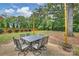 Patio with table and chairs, surrounded by trees at 3920 Pemberton Dr, Charlotte, NC 28210