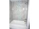 Updated bathroom with a bathtub and stylish tile design at 1024 W C St, Kannapolis, NC 28081