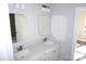 Double vanity bathroom with white cabinets and quartz countertop at 1024 W C St, Kannapolis, NC 28081