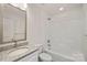 Clean bathroom with granite countertop, a bathtub, and shower at 2612 Senior Dr, Charlotte, NC 28216