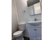 Bathroom with white vanity, toilet, and a shower/tub combo at 526 Kings Rd, Shelby, NC 28150