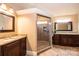 Spa-like bathroom with a large shower and double vanity at 3905 Granite St, Terrell, NC 28682