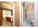 Clean bathroom with shower/tub combo, toilet and linen closet at 3905 Granite St, Terrell, NC 28682