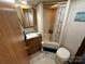 Clean bathroom with shower/tub combo and vanity at 134 Dove Ln, New London, NC 28127