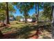 Large backyard with mature trees at 4108 Scarlet St, Matthews, NC 28104