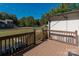Deck overlooking backyard and street at 4108 Scarlet St, Matthews, NC 28104