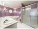 Bathroom boasts a double vanity, soaking tub, and shower at 3018 Castlebrook Dr, Monroe, NC 28112