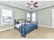 Bright bedroom featuring a ceiling fan and neutral walls at 18719 Bartlette Creek Dr, Davidson, NC 28036