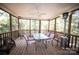 Screened porch with table, chairs, and a heater at 1111 & 1075 Turkey Creek Ridge Rd, York, SC 29745